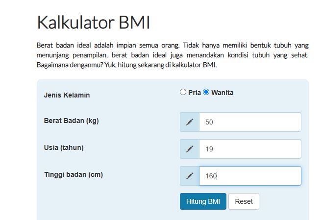 Cara Menghitung Berat Badan Ideal Wanita Sesuai Umur Online Tanpa Aplikasi