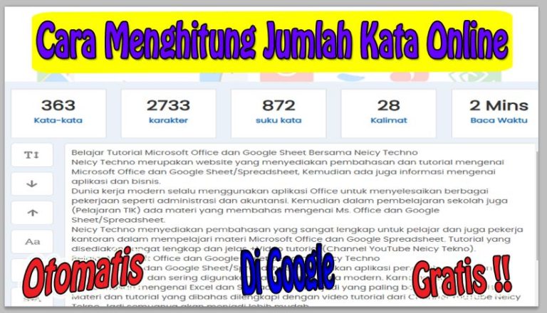 Cara Menghitung Jumlah Kata Online