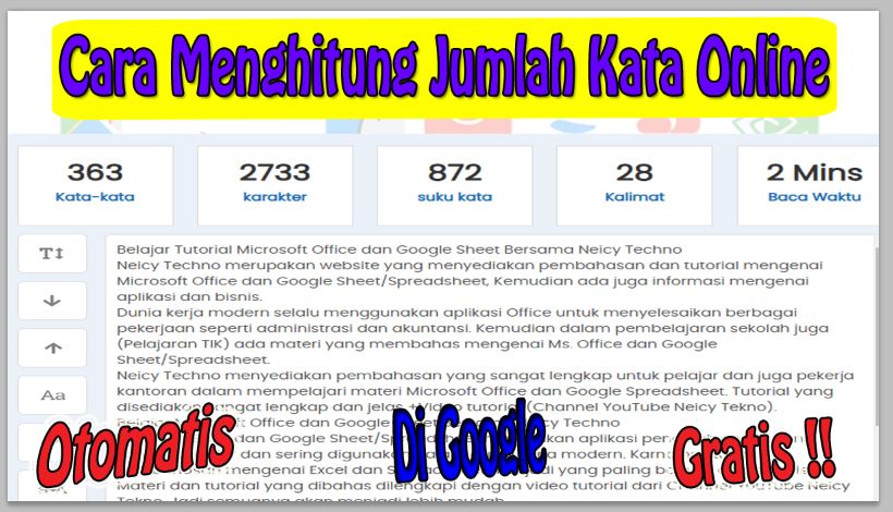 Cara Menghitung Jumlah Kata Online