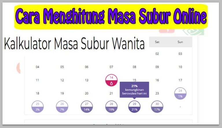 Cara Menghitung Masa Subur Online