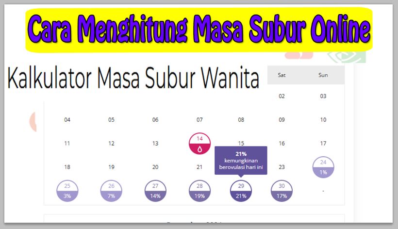 Cara Menghitung Masa Subur Online