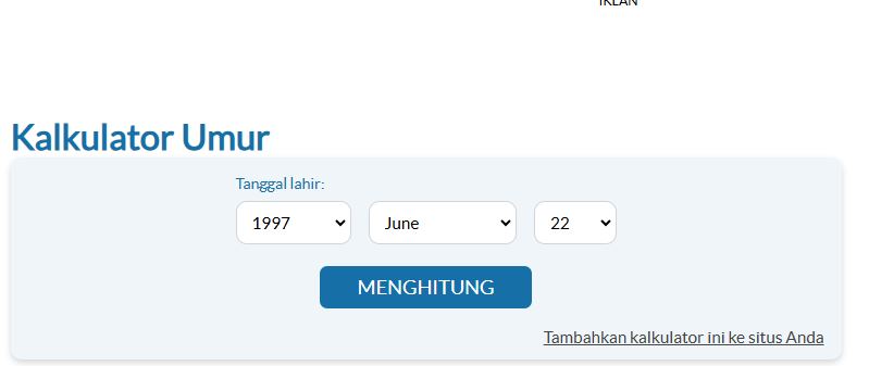 Cara Menghitung Umur Online di Google
