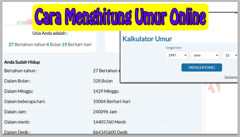 Cara Menghitung Umur Online