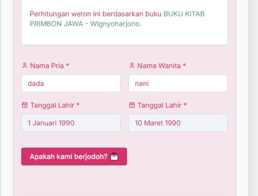 Cara Menghitung Weton Jodoh Online