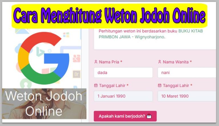 Cara Menghitung Weton Jodoh Online Berdasarkan Tanggal Lahir