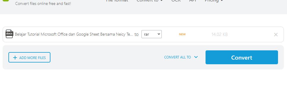 Mengubah Word Menjadi RAR Online