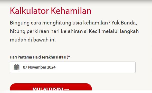 Menghitung Usia Kehamilan Online
