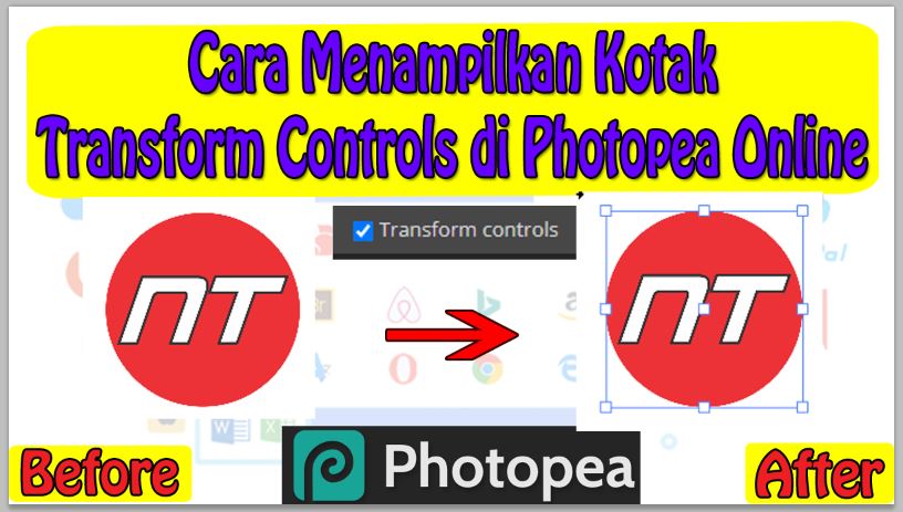 Cara Menampilkan Kotak Transform Controls di Photopea Online
