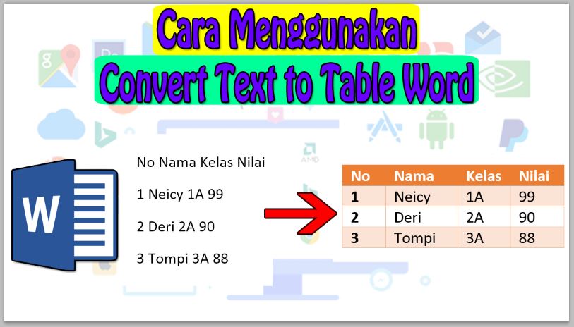 Cara Menggunakan Convert Text to Table Word