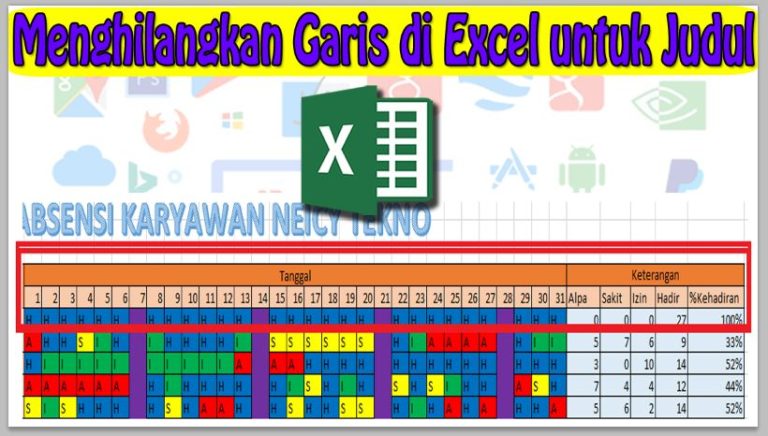Cara Menghilangkan Garis di Excel untuk Judul