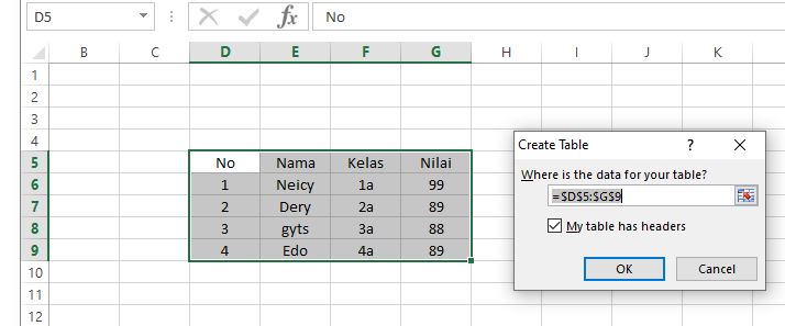 Mengubah Teks Menjadi Tabel di Excel