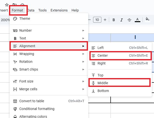 Membuat Tulisan di Tengah Tabel Spreadsheet / Google Sheet