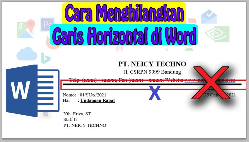 Cara Menghilangkan Garis Horizontal di Word