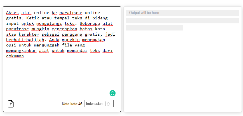 Pilih alat Parafrase