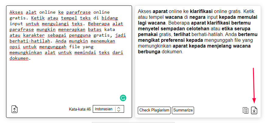 Unduh Teks Parafrase